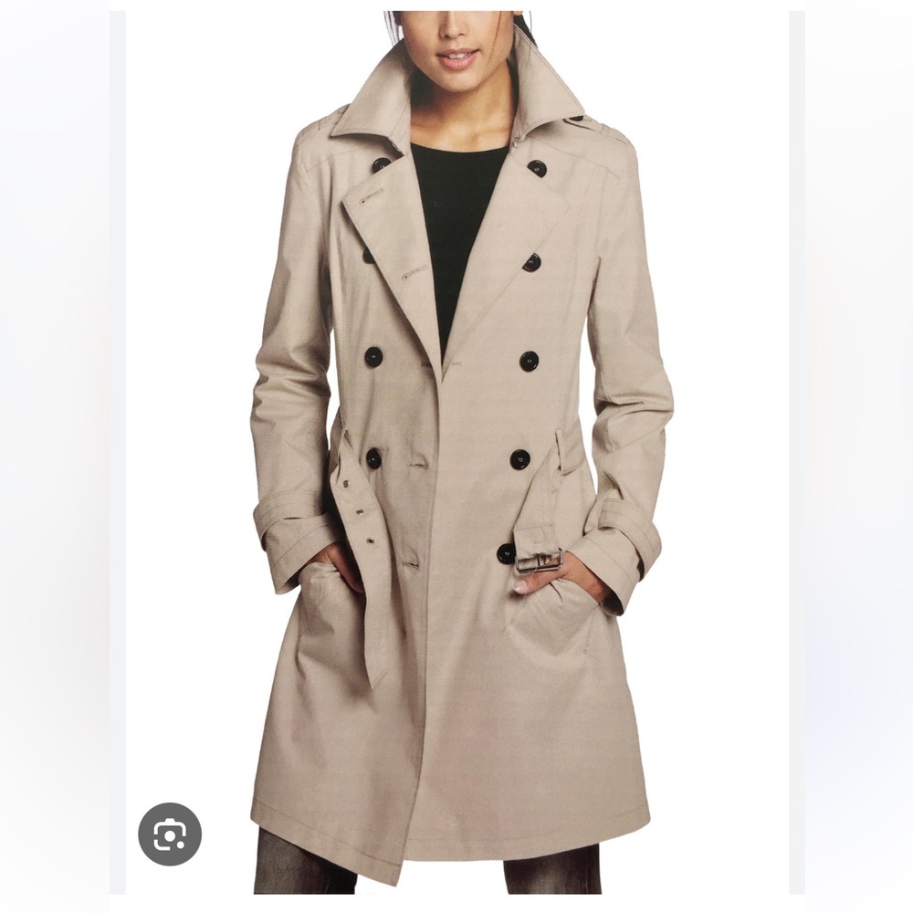 S-Curve Beige Double-Breasted Women's Trench Coat EUR 40/US8-10